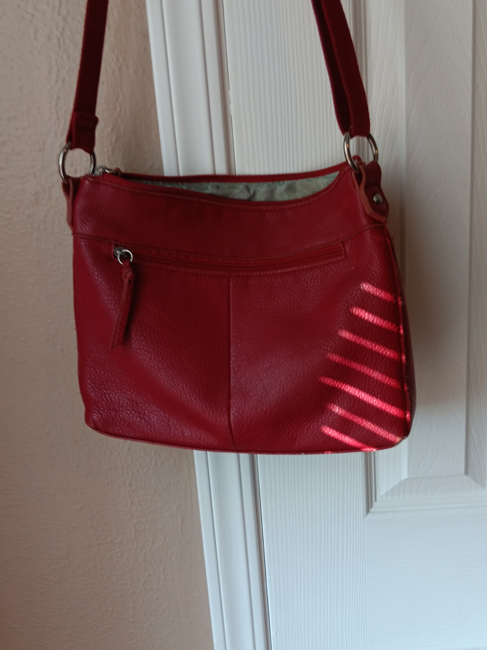 The Sak Red Leather Crossbody Shoulder Bag